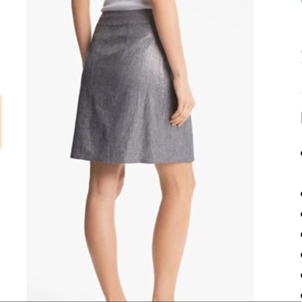 Eileen Fisher Glimmer Linen Faux Wrap Skirt - S - Picture 2 of 7